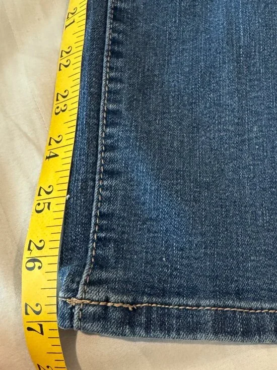 d.jeans Size 10 Trouser Jeans Braided Waistband Dark Wash Stretch Straight Leg - Picture 9 of 11